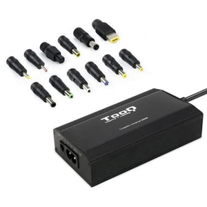 Cargador de Portátil TooQ TQLC-100BS01M/ 1xUSB/ 100W/ Manual/ 12 Conectores/ Voltaje 12-24V