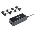 Cargador de Portátil TooQ TQLC-65BS02AT/ 65W/ 1xUSB/ Automático/ 8 Conectores/ Voltaje 18.5-20V/ 1 USB