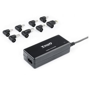 Cargador de Portátil TooQ TQLC-65BS02AT/ 65W/ 1xUSB/ Automático/ 8 Conectores/ Voltaje 18.5-20V/ 1 USB