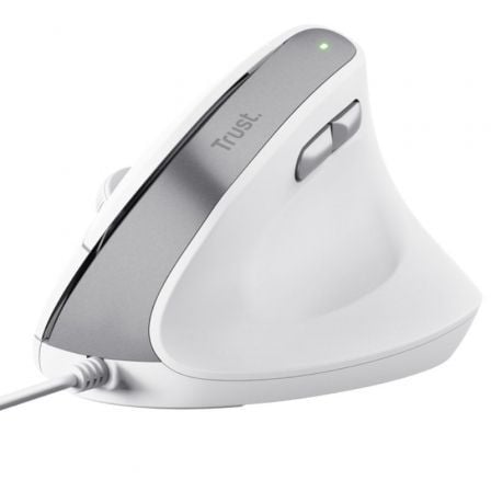 Ratón Vertical Trust Bayo II/ Hasta 2400 DPI/ Blanco