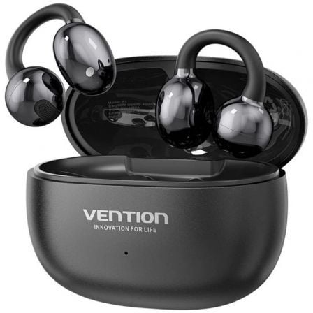 Auriculares Bluetooth Vention Echo Clip A11 Pro con estuche de carga/ Autonomía 6h/ Negro