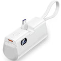 Powerbank 4800mAh Vention FHQW0/ 22.5W/ Blanca/ Incluye Cable USB Tipo-C y Lightning