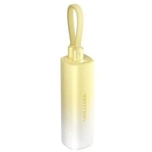 Powerbank 5000mAh Vention FHWY0/ 20W/ Amarilla/ Incluye Cable USB Tipo-C y Lightning