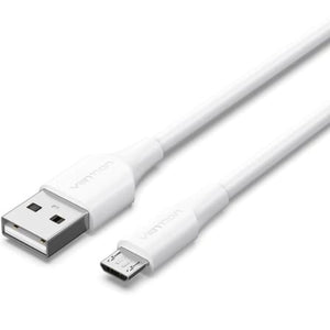 Cable USB 2.0 Vention CTIWF/ USB Macho - MicroUSB Macho/ Hasta 60W/ 480Mbps/ 1m/ Blanco