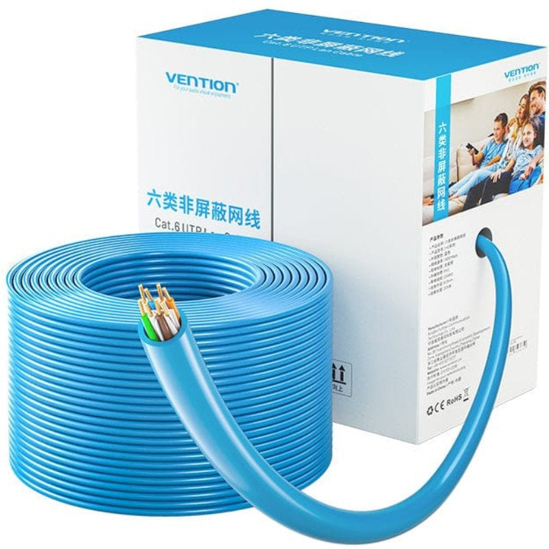 BOBINA CABLE DE RED RJ45 CAT6 UTP AWG23 305 M AZUL VENTION