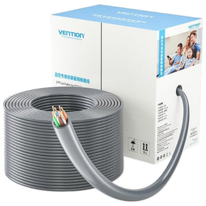 BOBINA CABLE DE RED RJ45 CAT5E UTP PARA CCTV CAMERA AWG24 305 M GRIS VENTION