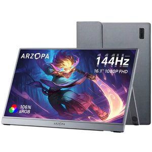 Arzopa Z1FC 16,1" FHD IPS 144Hz HDR Gris - Monitor Portátil con funda de transporte