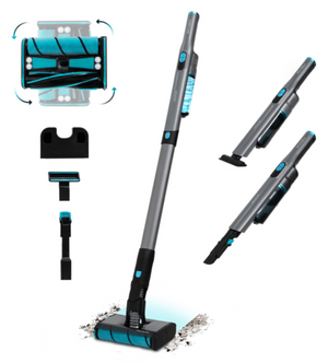 Cecotec Scoba 2100 Twice Aspiradora vertical Batería Secar Ciclónico Sin bolsa 210 W Negro, Azul 2,5 Ah