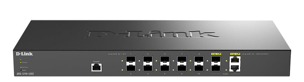 DXS-1210-12SC switch Gestionado L2/L3 1U Negro, Plata