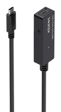 Cable USB 3.2 Gen1x1 prolongador con Amplificador, USB-C/M-USB-C/H, Negro, 10m