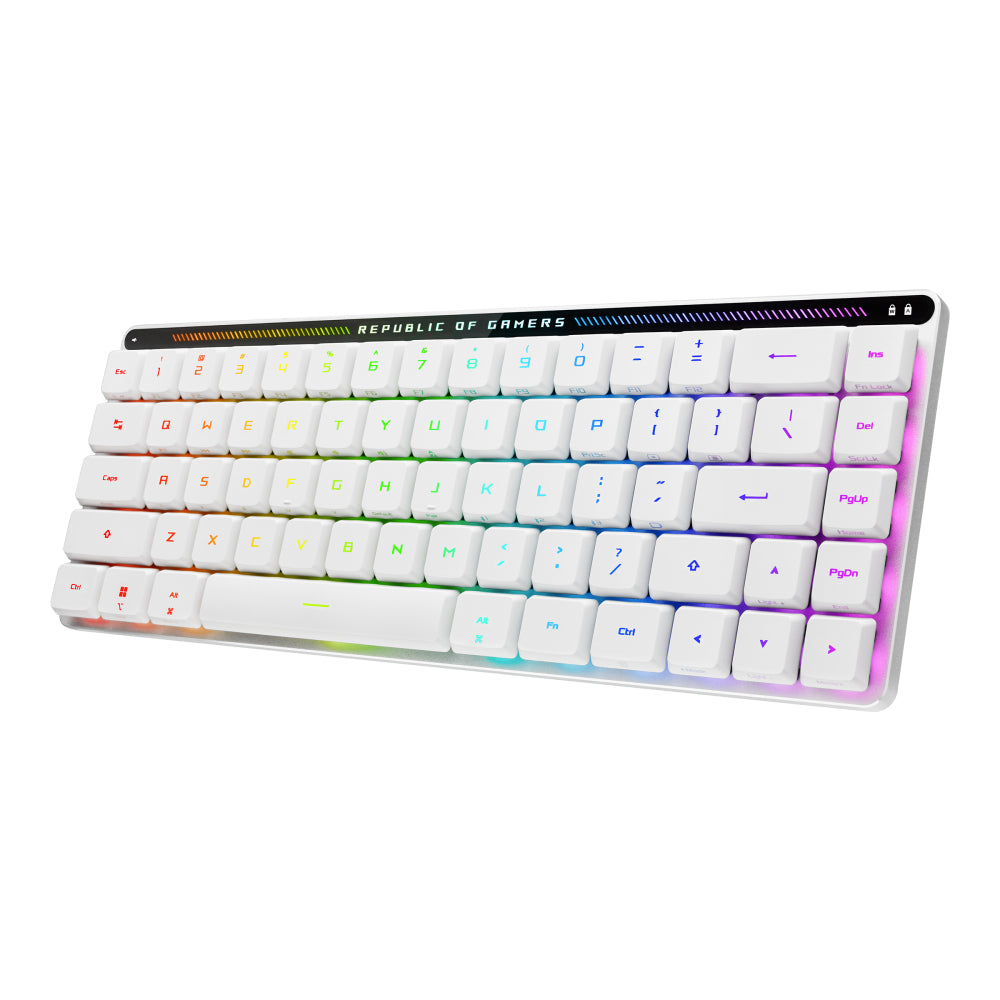 90MP03EC-BKSA10 teclado Juego USB + RF Wireless + Bluetooth Blanco