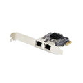 Tarjeta de Red PCI Express de 2 Puertos Gigabit - Adaptador Ethernet PCIe RJ45 - 10/100/1000Mbps - Tarjeta LAN - 2x Realtek RTL8111H - Windows y Linux - TAA