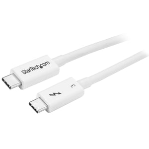 Cable Thunderbolt 3 Pasivo 50cm - 40Gbps - PD 100W - Vídeo 4K/5K - Cable Thunderbolt - Certificado Thunderbolt - Compatible USB4 / Modo Alt DP - Thunderbolt 4 - USB 3.2 - USB-C - Blanco