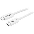 Cable Thunderbolt 3 Pasivo 50cm - 40Gbps - PD 100W - Vídeo 4K/5K - Cable Thunderbolt - Certificado Thunderbolt - Compatible USB4 / Modo Alt DP - Thunderbolt 4 - USB 3.2 - USB-C - Blanco