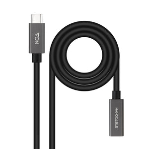 Cable Prolongador USB-C 3.2 Gen2x2 20Gbps 3A, 4K/60Hz, USB-C/M-USB-C/H, Negro, 1.5 m