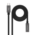 Cable Prolongador USB-C 3.2 Gen2x2 20Gbps 3A, 4K/60Hz, USB-C/M-USB-C/H, Negro, 1 m