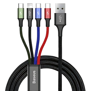Baseus Fast 4 en 1 - 2xUSB-C 1xLightning 1xMicroUSB