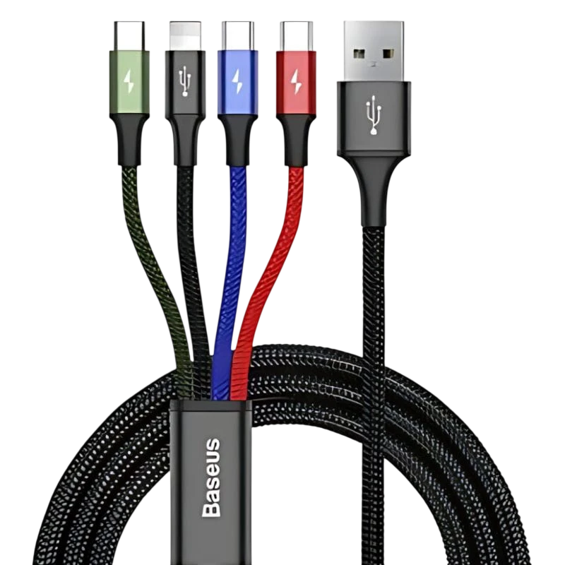 Baseus Fast 4 en 1 - 2xUSB-C 1xLightning 1xMicroUSB