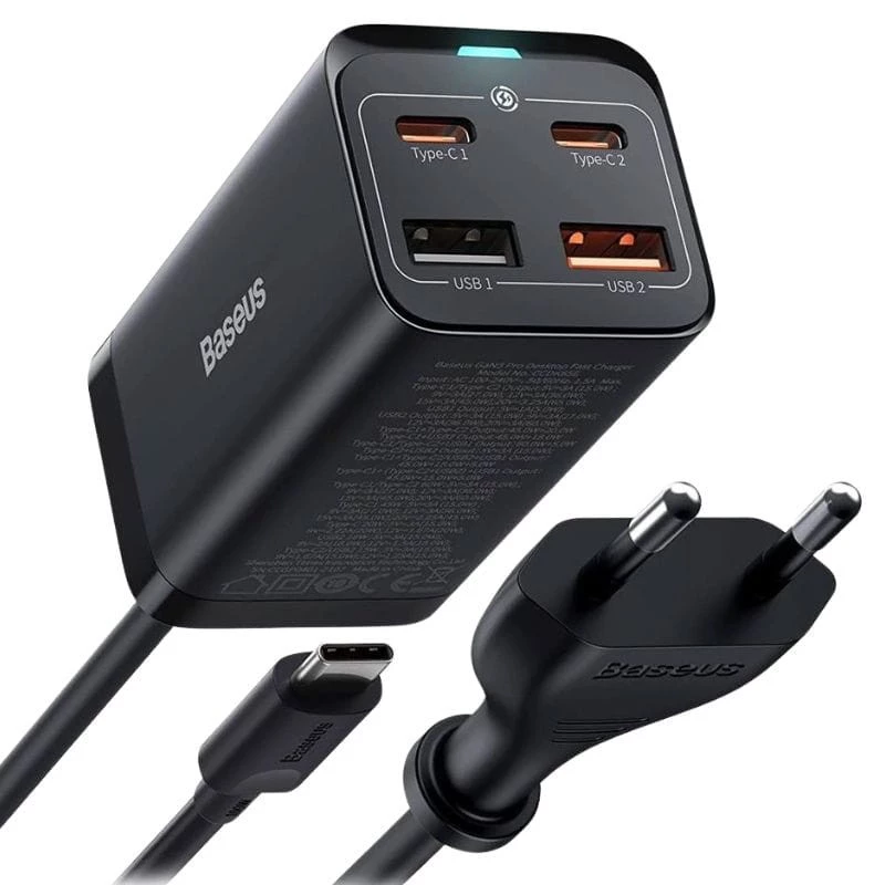 Baseus GaN3 Pro  Quick Charger 65W  2xUSB-A 2xUSB-C - Cargador