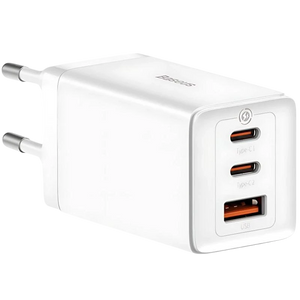 Baseus GaN5 Pro 65W - Cargador de pared 2xUSB-C 1xUSB-A Blanco