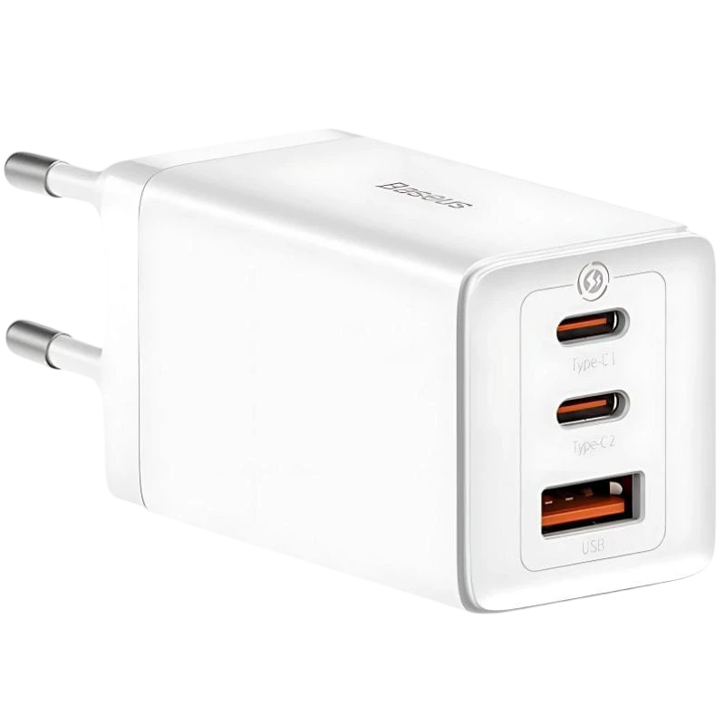 Baseus GaN5 Pro 65W - Cargador de pared 2xUSB-C 1xUSB-A Blanco