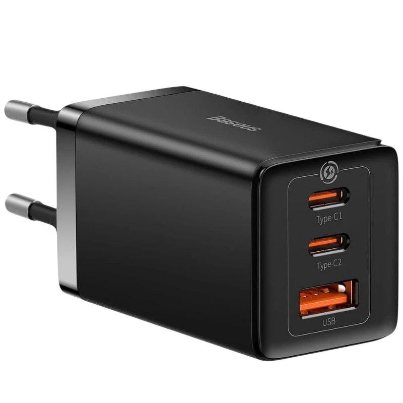 Baseus GaN5 Pro 65W - Cargador de pared 2xUSB-C 1xUSB-A Negro