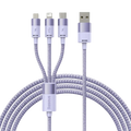 Baseus StarSpeed Series Púrpura - Cable USB 3 en 1 USB-C/Micro/Lightning
