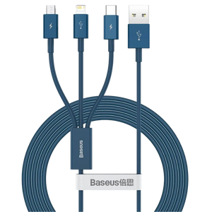 Baseus Superior Series - Cable USB-A 3 en 1 a USB-C/Micro/Lightning 1,5m