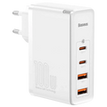 Baseus Cargador GaN2 Pro 100W 2xUSB-C+2xUSB Blanco