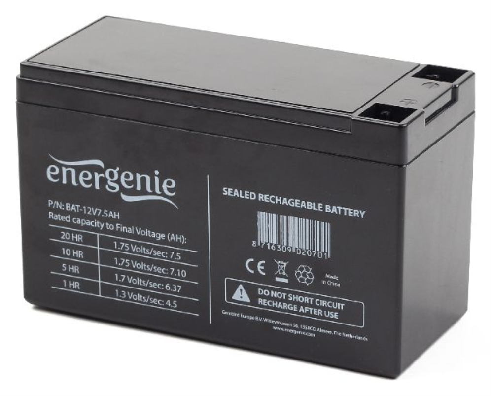 Gembird BAT-12V7.5AH batería para sistema ups 12 V