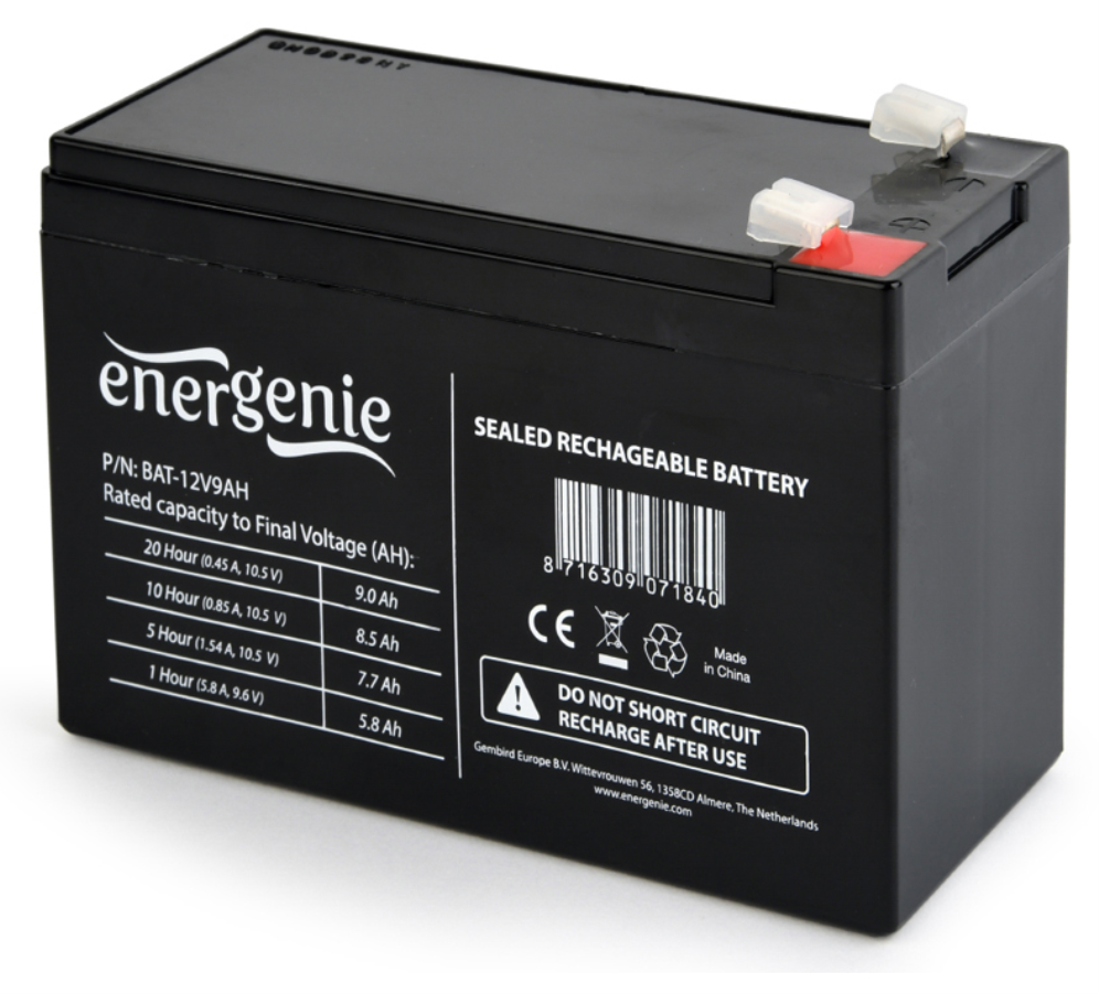 Gembird 12V, 9 Ah Sealed Lead Acid (VRLA)