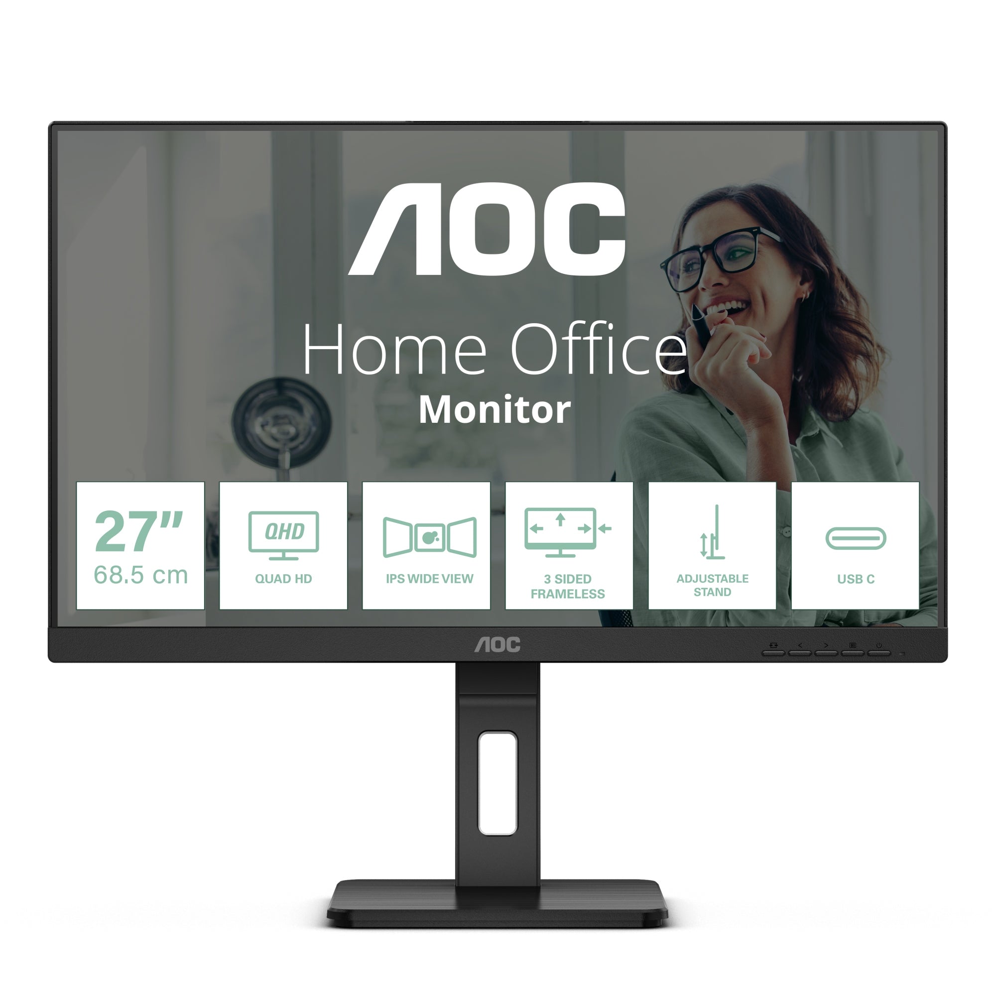 Q27P3CV pantalla para PC 68,6 cm (27") 2560 x 1440 Pixeles Quad HD LED Negro