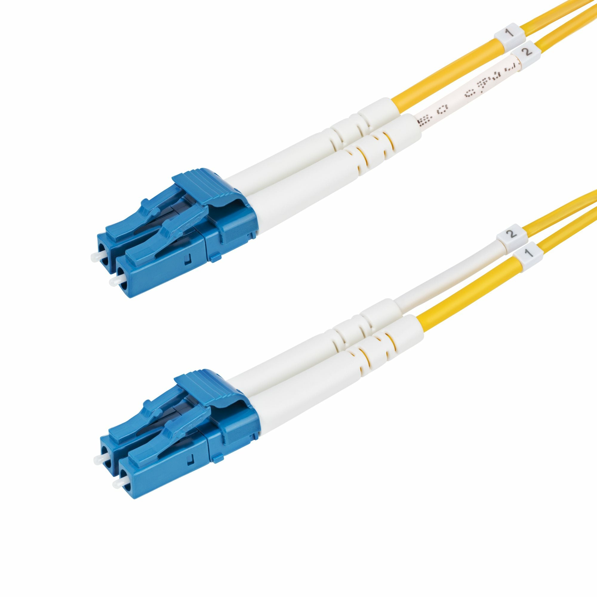 Cable de Fibra Óptica Dúplex LC a LC (UPC) OS2 Monomodo de 10m - 9/125µm - 100G - Resistente a Dobleces - Low Insertion Loss - Cable LSZH - Cable de Parcheo de Fibra