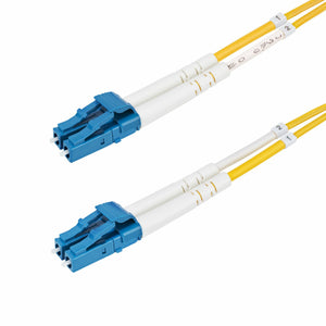Cable de Fibra Óptica Dúplex LC a LC (UPC) OS2 Monomodo de 2m - 9/125µm - 100G - Resistente a Dobleces - Low Insertion Loss - Cable LSZH - Cable de Parcheo de Fibra