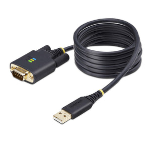 Cable Adaptador USB a Serie DB9 RS232 FTDI de 2m - Retención COM - Tornillos DB9 Intercambiables - USB-A a DB9 RS232 - Protección ESD - Windows/macOS/Linux