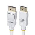 Cable DisplayPort 1.2 Certificado VESA Blanco de 1,8m - Cable DP 1.2 para Monitor - 4K 60Hz - 21,6Gbps - con Pestillo - Macho a Macho