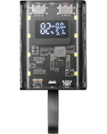 MPK-10K, Power Bank Compacta 22.5W, Carga Rápida QC3.0 & PD3.0 10000mAh, Monitorización Inteligente de Batería con Carga Múltiple, Cordón + Linterna LED, Conectividad Universal, Negro