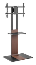 Soporte de Suelo con Bandeja DVD para Monitor/TV 50kg de 37-86, Negro-Marrón