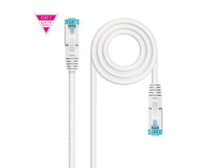 CABLE DE RED LATIGUILLO 600MHZ LSZH SFTP PIMF CAT7 AWG26 0.50 M BLANCO NANOCABLE