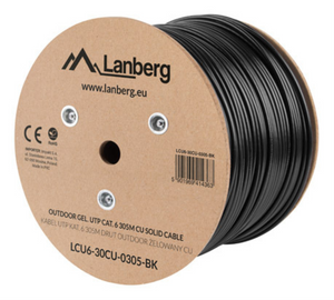 Lanberg LCU6-30CU-0305-BK cable de red Negro 305 m Cat6 U/UTP (UTP)