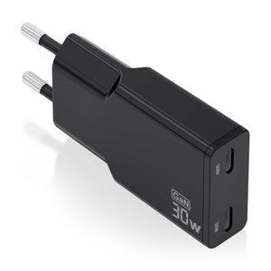 ASCH-30W2P049-BK cargador de dispositivo móvil Cámara digital, MP3, MP4, Teléfono móvil, Navegante, Portátil, Consola de juegos portátil, Smartphone, Tableta, Universal Negro Corriente alterna Carga rápida Interior