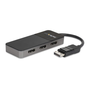 Hub MST de 3 Puertos DisplayPort 1.4 - Divisor Splitter DP para 3 Monitores - Adaptador DisplayPort a 3x DisplayPort de 4K - Alimentado por USB - Windows Solamente