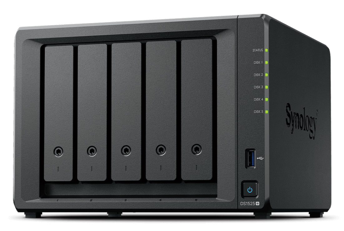 DiskStation DS1525+ servidor de almacenamiento NAS Ryzen Embedded V1500B 8 GB DDR4 0 TB Negro