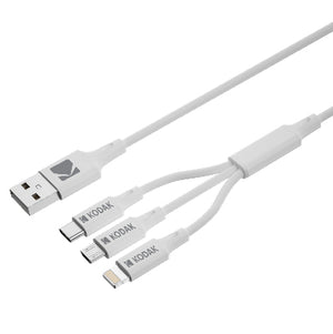 30425835 cable USB 1 m USB A USB C/Micro-USB B/Lightning Blanco