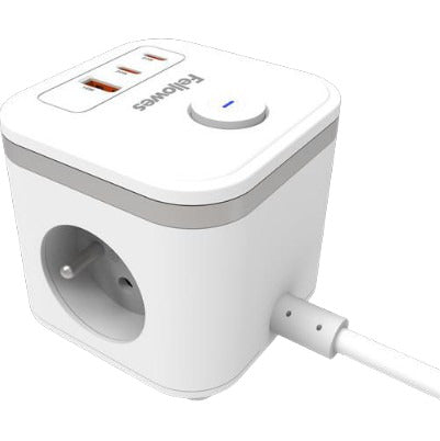 Power Cube 2 m 3 salidas AC Interior Blanco