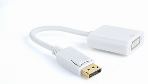 Gembird A-DPM-DVIF-002-W adaptador de cable de vídeo 0,1 m DisplayPort DVI Blanco