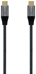 AISENS Cable USB 2.0 Aluminio 5A 100W E-Mark, USB-C/M-USB-C/M, Gris, 1.0M