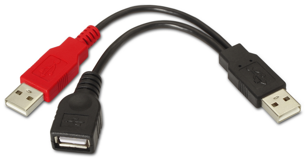 AISENS A101-0030 cable USB USB 2.0 0,15 m 2 x USB A USB A Negro, Rojo