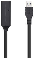AISENS Cable USB 3.0 Prolongador con amplificador y alim., Tipo A/M-A/H, Negro, 15m