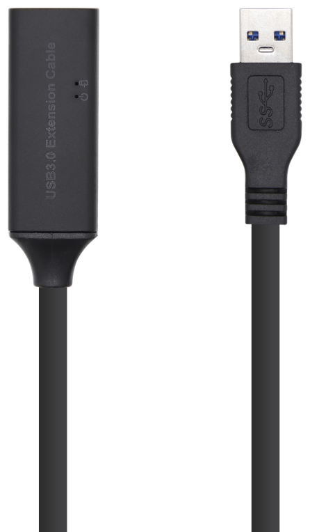 AISENS Cable USB 3.0 Prolongador con amplificador y alim., Tipo A/M-A/H, Negro, 15m